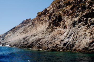 Fototapeta na wymiar Foto digitali fatte presso l'isola di Palmarola Ponza .