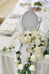 Beautiful white cool decoration wedding ceremony or party