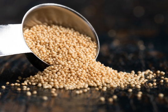 Amaranth Grain Spilled from a Teaspoon