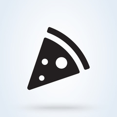 Pizza slice with melted cheese and pepperoni icon. symbol illustration