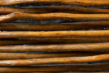 Background from a wooden mesh or wood