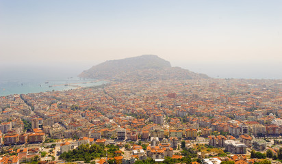 Obraz premium City view on the Mediterranean coast. Summer, noon, heat, sunny.