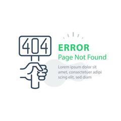 Error 404 page not found concept illustration, webpage banner