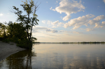 sunset over the river