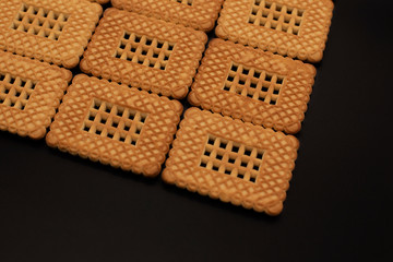 Pile of cookies on a dark background