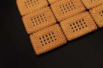 Pile of cookies on a dark background