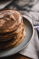 Stack of pancakes in a plate