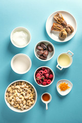 Healthy Organic Vegan Dessert Ingredient s Overhead