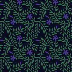 Seamless vinca pattern