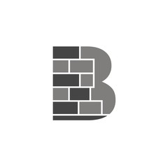 Letter B logo design shape brickwork template vector