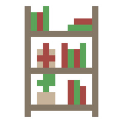 Bookcase pixel icon