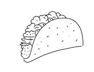 Isolated sketch of a taco