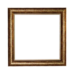 Bronze square frame isolated