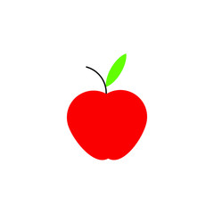 red apple with leaf