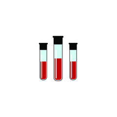 vector icon blood in test tubes 