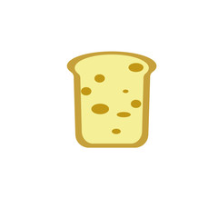 single bread slice vector