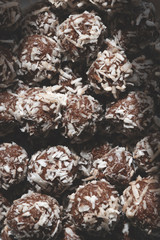 close up of home made coconut balls