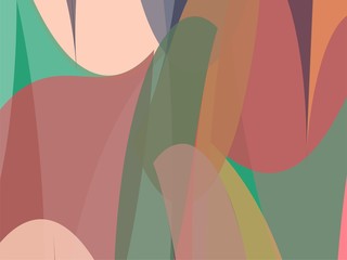 Beautiful of Colorful Art Green, Red and Orange, Abstract Modern Shape. Image for Background or Wallpaper