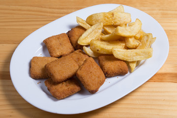 Fried crispy chicken nuggets