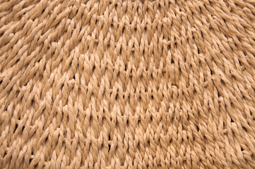 straw bag for summer yellow texture background