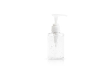 Bottle of antiseptic hand sanitizer or alcohol gel isolated on white background.