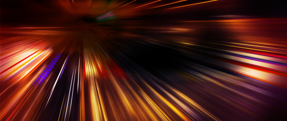 Panoramic high speed technology concept, light abstract background