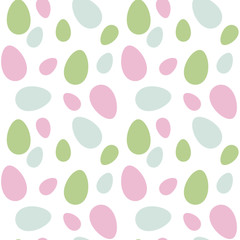 Pastel pink, green and mint easter eggs seamless pattern.