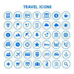 Tourism and Travel icon set, trendy flat icons