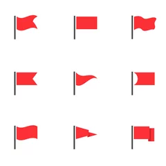 Fotobehang Red flag icons © Daria