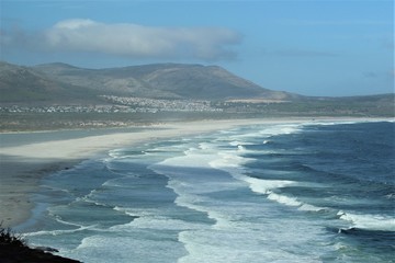 View of the beach with waves