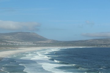 View of the beach with waves