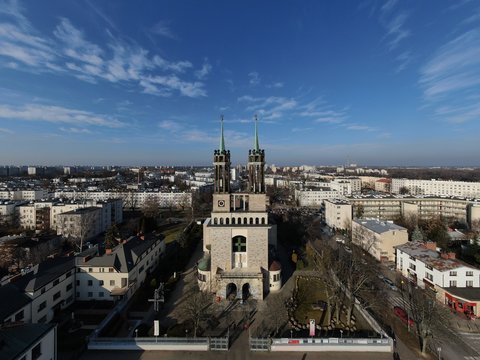 Aerial View Of St. Stanislaus Kostka Church, Żoliborz, Warsaw
