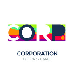 Creative colorful logo , Corp. mean (corporation) .