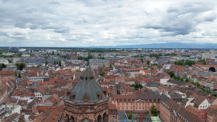 Fototapeta na wymiar Panoramic view of old town Strasbourg, France.