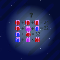 Fototapeta premium logic puzzles. Riddles for children and adults. Space background. Vector