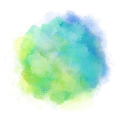 green and yellow color water brush wallpaper