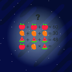 Fototapeta premium logic puzzles. Riddles for children and adults. Space background. Vector