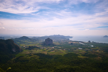 Fascinating jungle landscape at the dragon crest mountain / Khao ngon nak national park near Krabi, Thailand