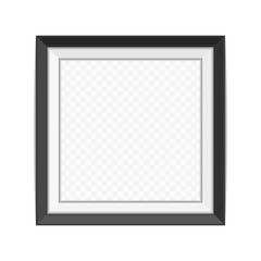 Realistic photo frame template isolated on white background. Black, blank picture frames for A4 image or text. Modern design element for you product mock-up or presentation. Vector illustration EPS 10
