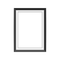 Realistic photo frame template isolated on white background. Black, blank picture frames for A4 image or text. Modern design element for you product mock-up or presentation. Vector illustration EPS 10