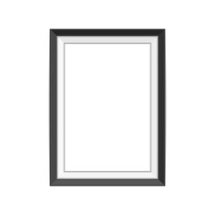 Realistic photo frame template isolated on white background. Black, blank picture frames for A4 image or text. Modern design element for you product mock-up or presentation. Vector illustration EPS 10