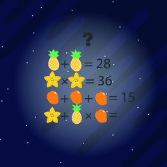 Naklejka premium logic puzzles. Riddles for children and adults. Space background. Vector