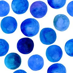 Rucksack nahtloses Muster mit blauen Aquarellkreisen © ARTvektor