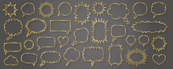 Three-dimensional speech bubbles of various shapes