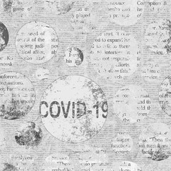 Coronavirus Covid-19 news scratched grunge newspaper old paper background