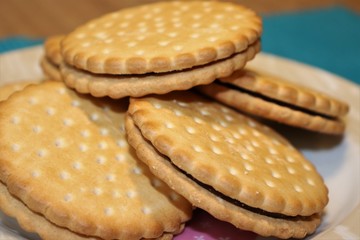 Delicious wafer with chocolate filling.