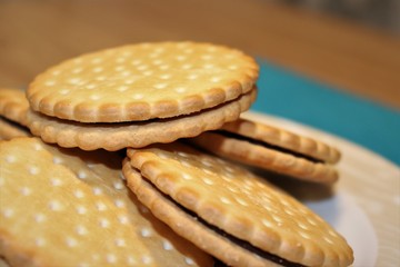 Delicious wafer with chocolate filling.