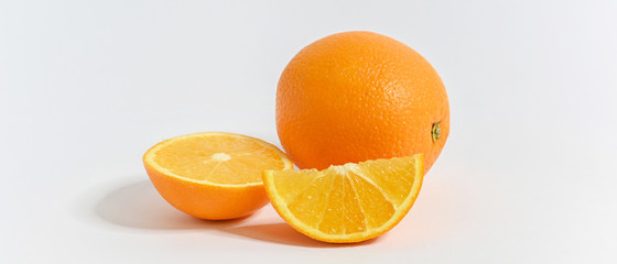 fresh orange isolated on white background