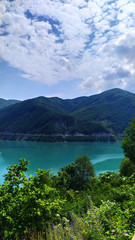 Obraz na płótnie Canvas Azure lake in the mountains.