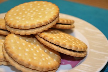 Delicious wafer with chocolate filling.